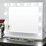 Amazon Com Zeny Hollywood Makeup Vanity Mirror With Light Wall Mounted Lighting Mirror With Dimmable Bulbs Bedroom Lighted Standing Mirror With Dimmer Led Cosmetic Mirror Home Kitchen
