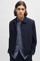 HUGO Kenno Men's Sharp Fit Cotton Dress Shirt Dark Blue 405 42 view 6