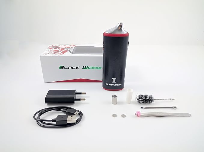 Black Widow Vaporizer Edel aus Metall Verdampfer Temperatur Regelung Vape Bong für Weed, Kräuter, Wachse und Öle