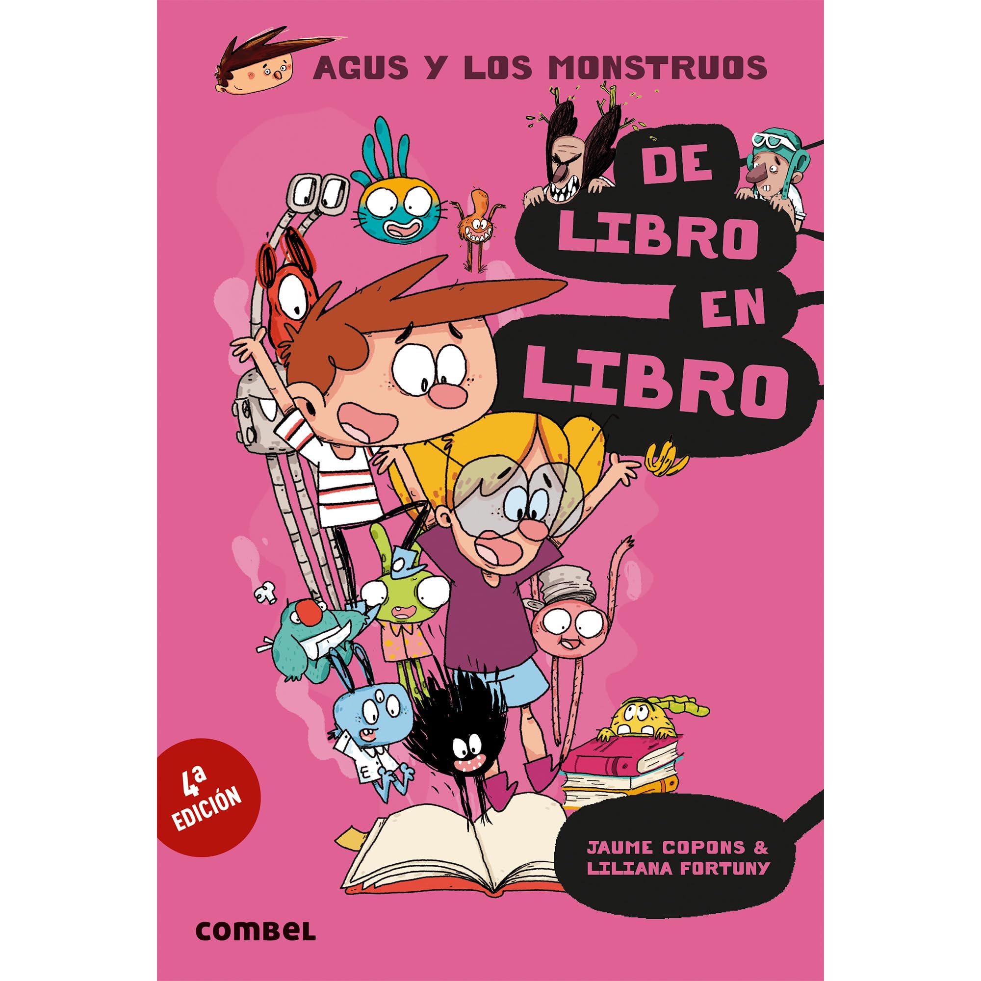 Portada de De libro en libro (Agus y los Monstruos 6) - Fomenta la Lectura con Esta Novela Gráfica Infantil