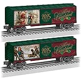Lionel 2025 Christmas O Gauge Model Train Boxcar | Diecast Trucks, Operating Couplers, Opening Doors, 1:48 Scale
