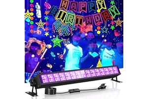PIZHLO Upgraded 30W Black Light Bar, 30 LEDs Blacklight Flood Light with Switch, Plug and 5ft Cable, Light Up 20x20ft Area, for Body Paint, Black Light Party, Fluorescent Poster, Halloween, Bedroom
