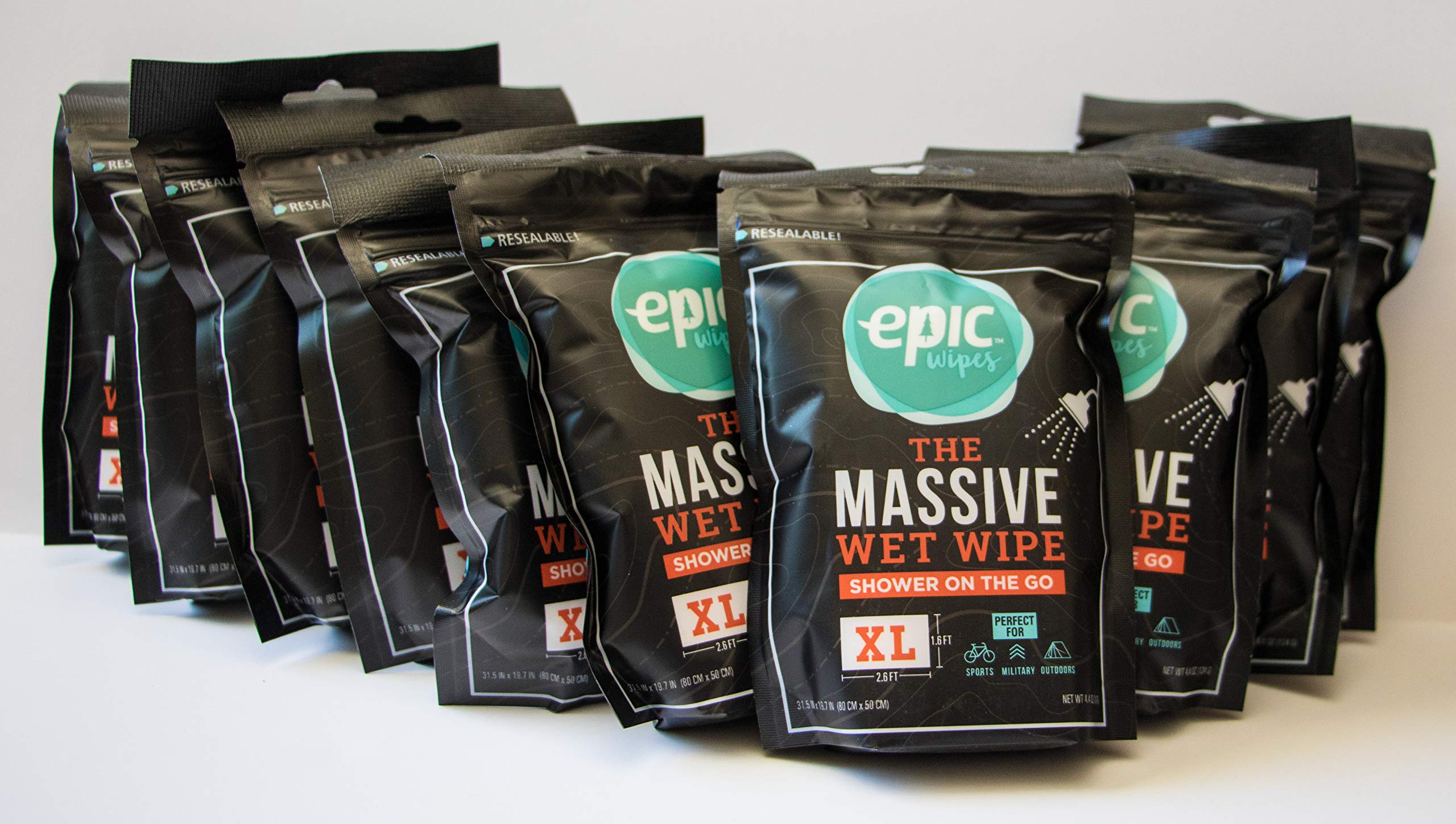 Epic Wipes, 10pack massive wet wipes, biodegradable residuefree