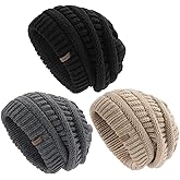 FURTALK Winter Slouchy Beanie Hat for Women Warm Cable Knit Strench Skull Cap