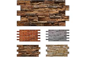 FINECRAFT DECOR 1pc (5.3sqft) 3D PVC Wall Panels for Interior Decor: Perfect for Kitchen Backsplash Bathrooms, Living Rooms, Offices (Slate Brown)