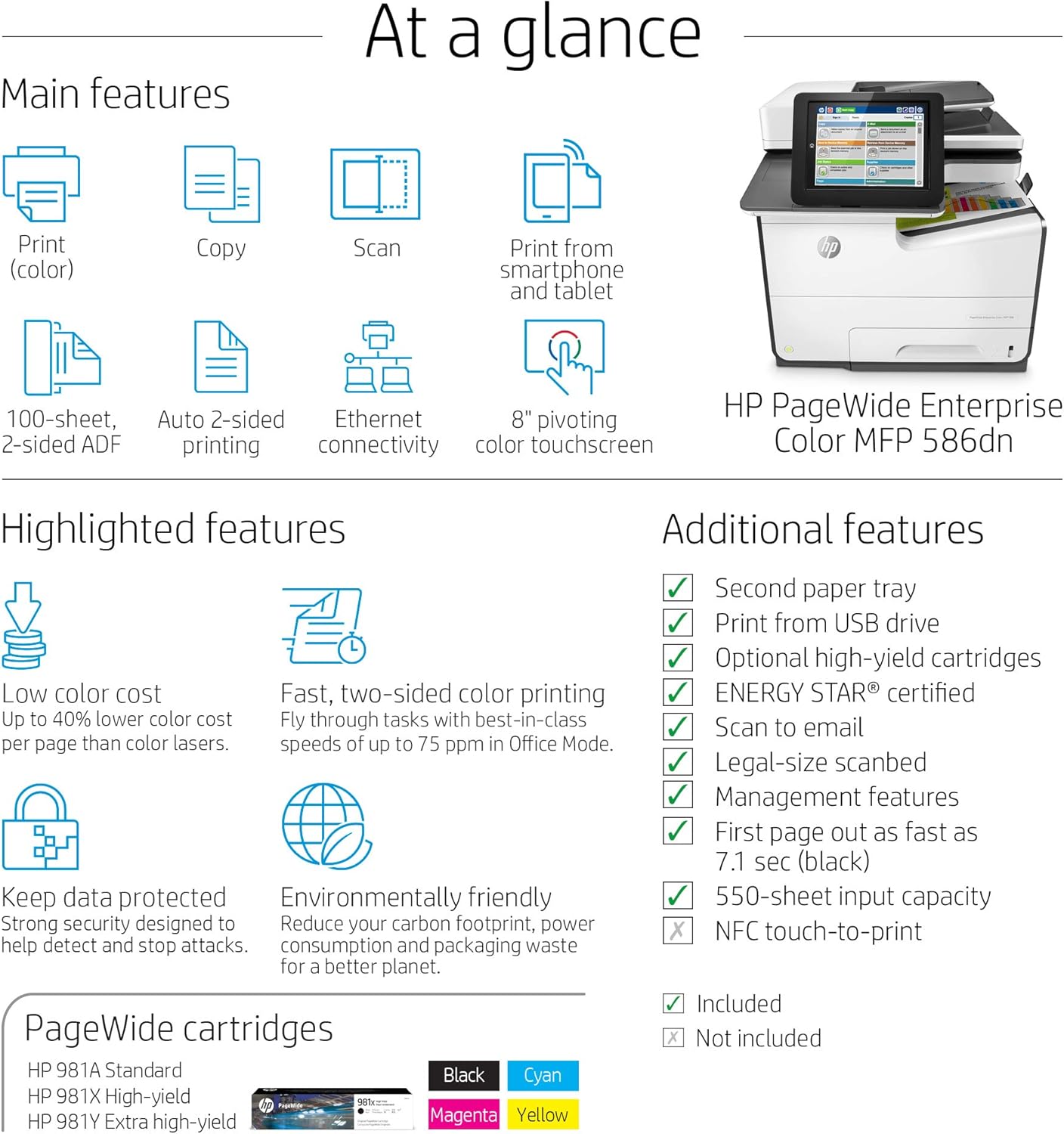 hp mfp 586dn