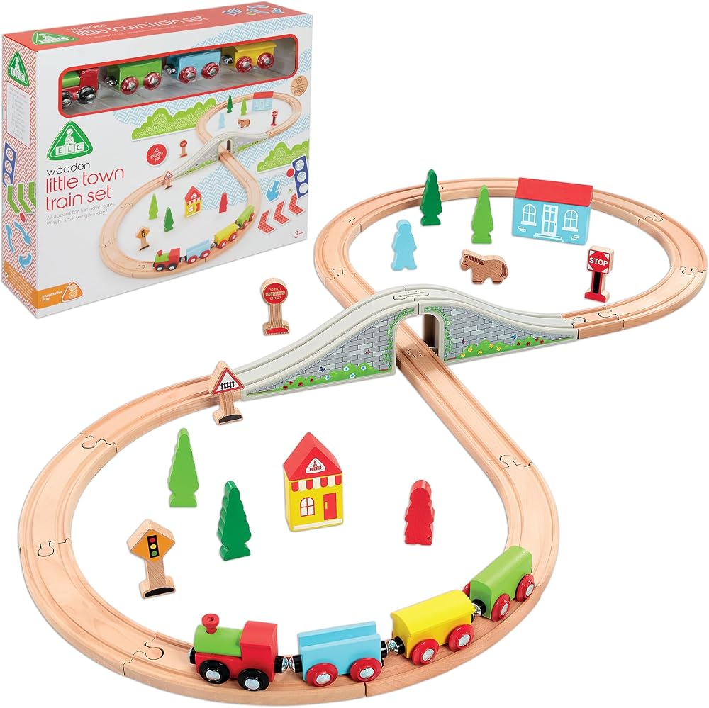 Early Learning Centre Wooden Little Town Train Set 35 Pieces Kids Age 3+
