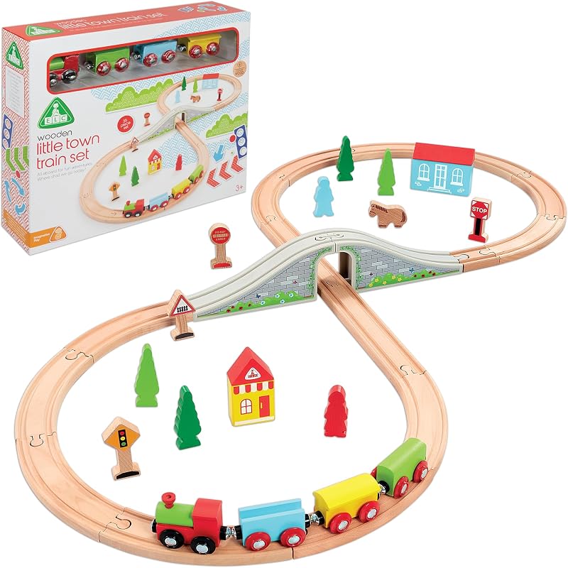 Early Learning Centre Wooden Little Town Train Set 35 Pieces Kids Age 3+