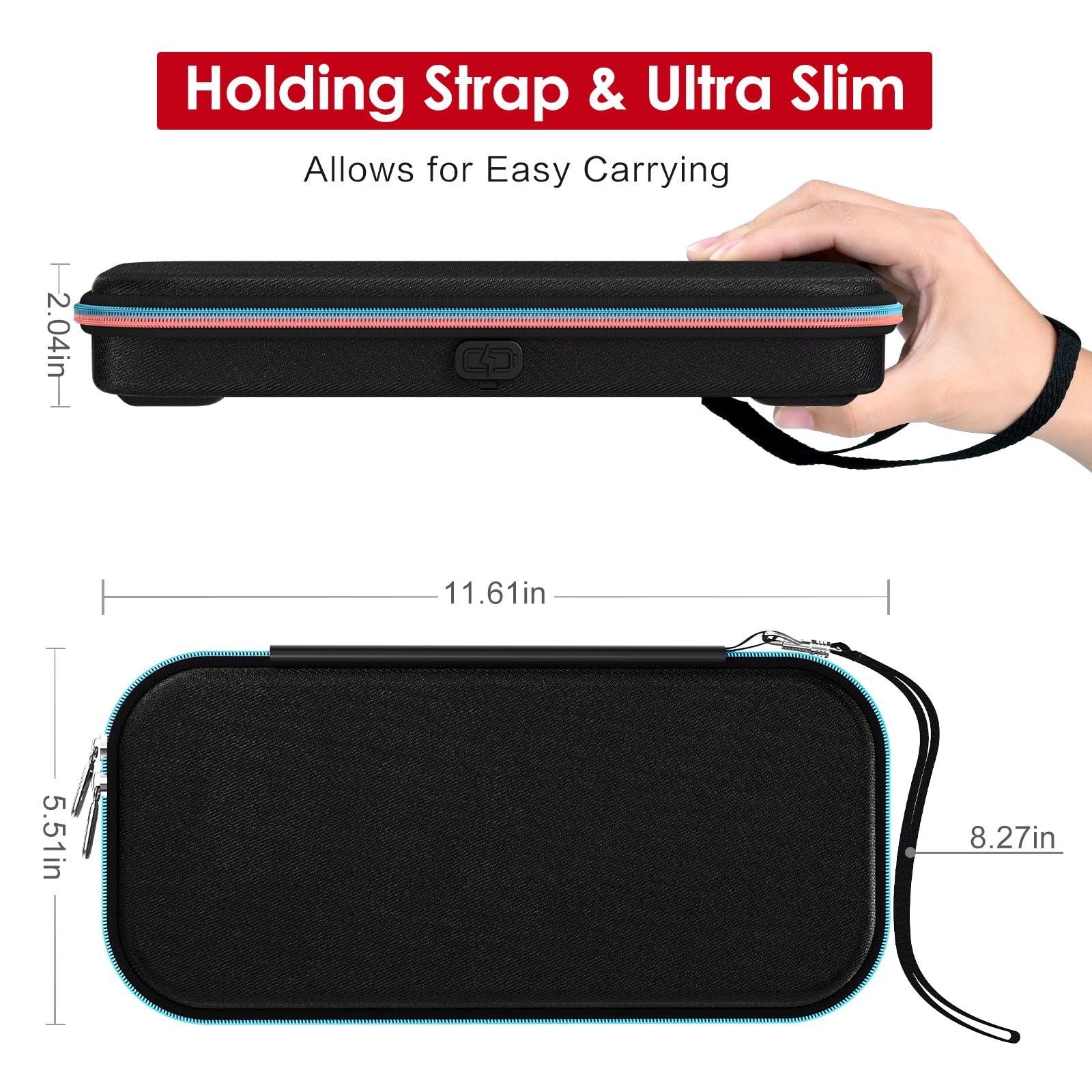 ivoler Charge inside Carrying Case for Nintendo Switch 2 Console 2025, Travel Case with Charging Cable Port, Holds 12 Game Cards Cartridge for Switch 2 Accessories– Black