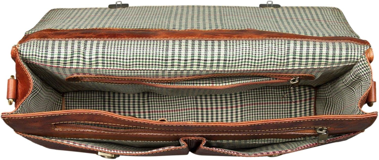 STILORD 'Arturo' Leather Briefcase Office Bag for Men Vintage Satchel Business Bag Classic for 13,3 Inch MacBook with Lock in Genuine Leather, Colour:Prestige - Brown - Image 5