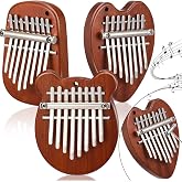 3 Pack Mini Kalimba Thumb Piano 8 Key Small Heart Oval Bear