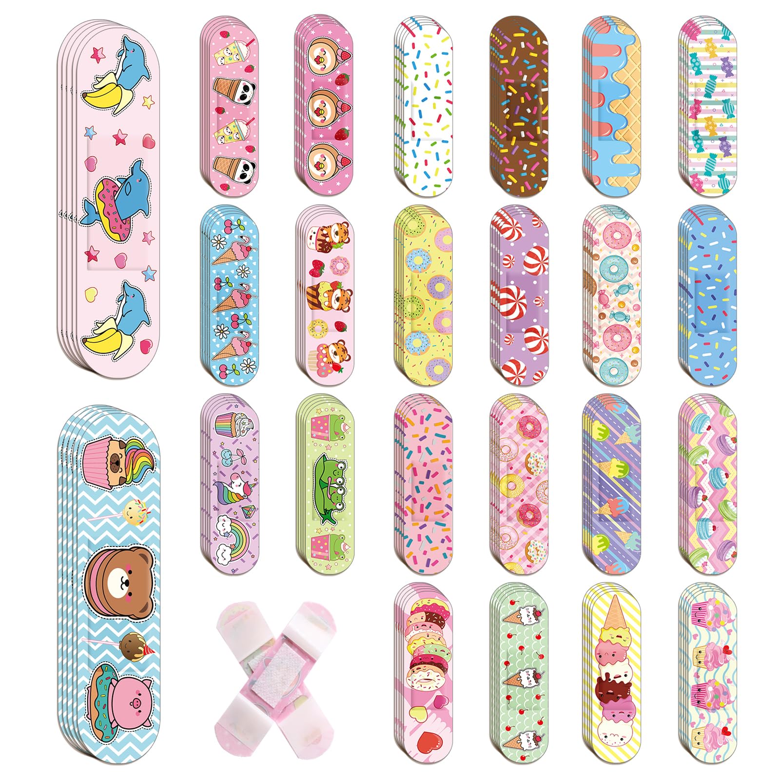 Photo 1 of Panelee 120 Pcs Kids Bandages Bulk Cute Cartoon Flexible Waterproof Breathable Bandages Strip Protect Cuts and Scrapes for Girls Boys Children Toddlers(Vibrant Style)