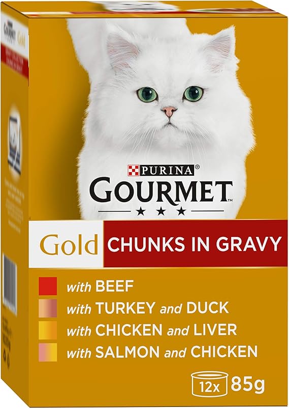 Purina Gourmet Gold Cat Food Gravy Collection, 12 x 85 g Pack of 4