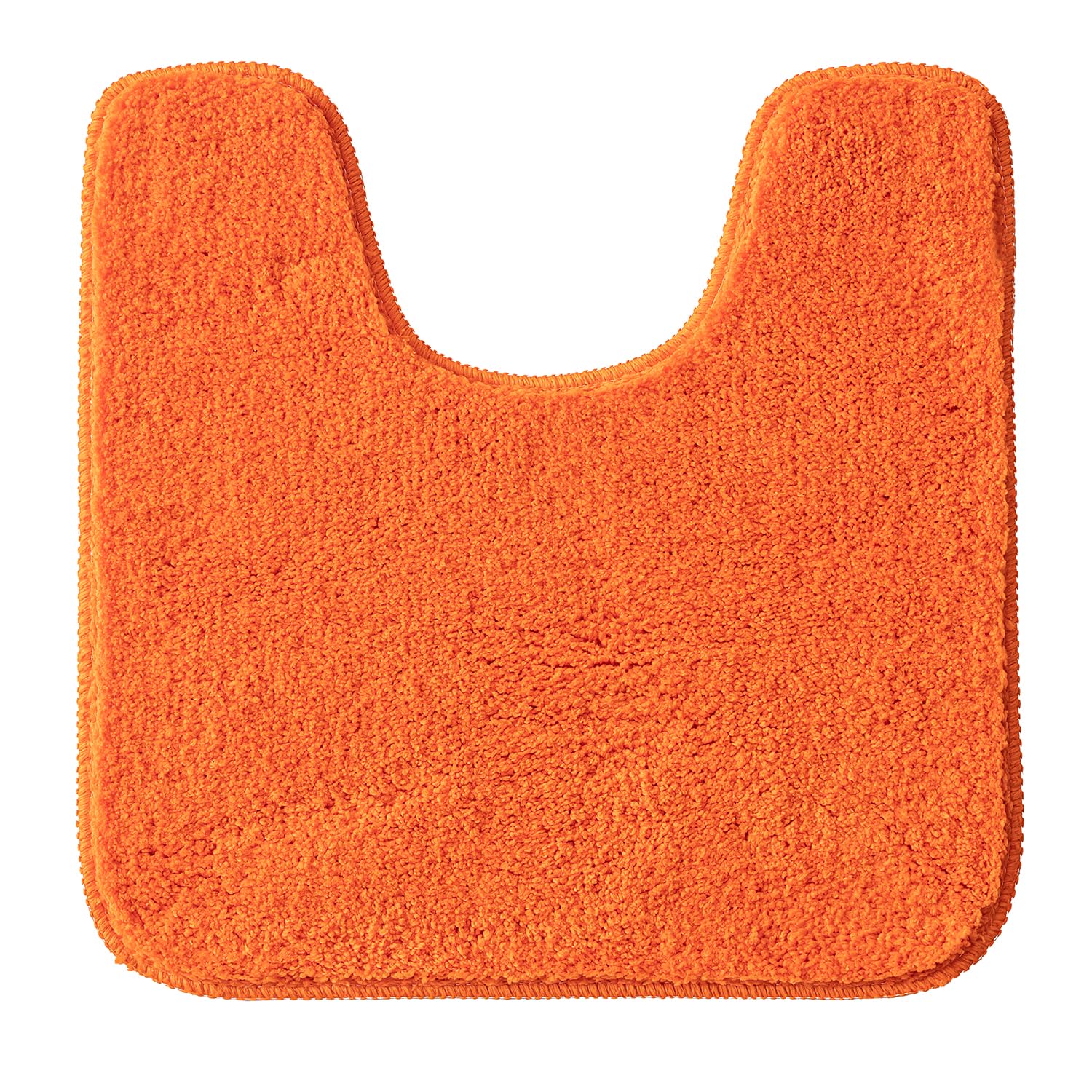 MIULEE Absorbent WC Toilet Rug Non Slip U Shape Bath Mat with High Hydroscopicity Rugs Super Soft Cozy and Shaggy Microfiber Rug Carpet for Bathroom 45x45 cm Orange — image 1