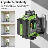 Huepar 3D Laser Level Green 360° Self-Leveling 12 Lines Rechargeable Li-ion view 2