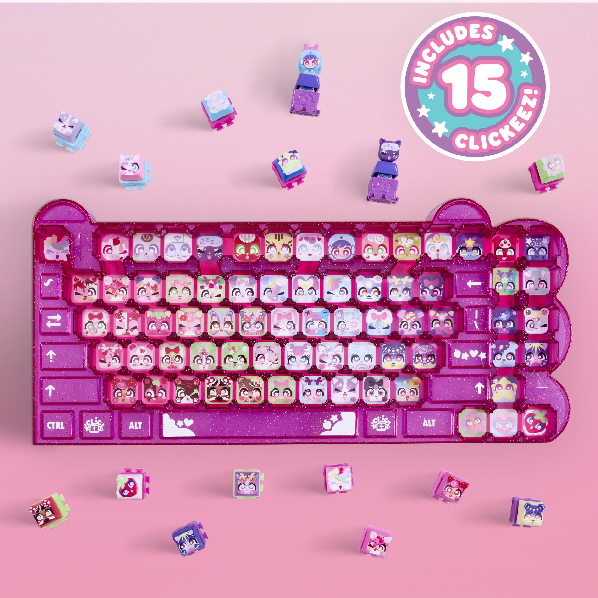 Keyboard Mega Pack - The Ultimate Starter Set | Includes Storage Keyboard & 15 with Exclusive Mega Pack Characters | Clickable Collectibles | Ages 6+