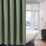 Shower Curtain 182x198cm Green with Metal Hooks Waffle Fabric view 8
