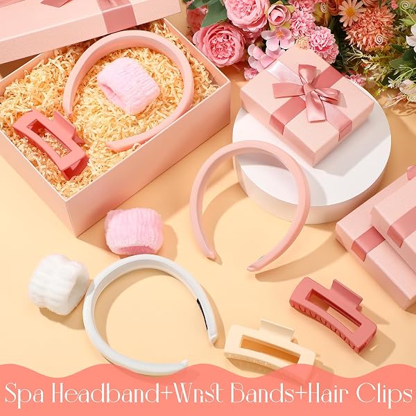 WAVYKNOT 32 PCS BACHELORETTE PARTY ACCESSORIES BRIDE SPA HEADBANDS BRIDESMAID WRISTBAND BRIDESMAID PROPOSAL GIFTS 4.1 INCH SQUARE HAIR CLIPS FOR WOMEN SLEEPOVER WEDDING PARTY FAVORS