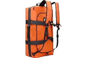 MIER Water Resistant Backpack Duffle Heavy Duty Convertible Duffle Bag with Backpack Straps for Gym, Sports, Travel, Orange, 