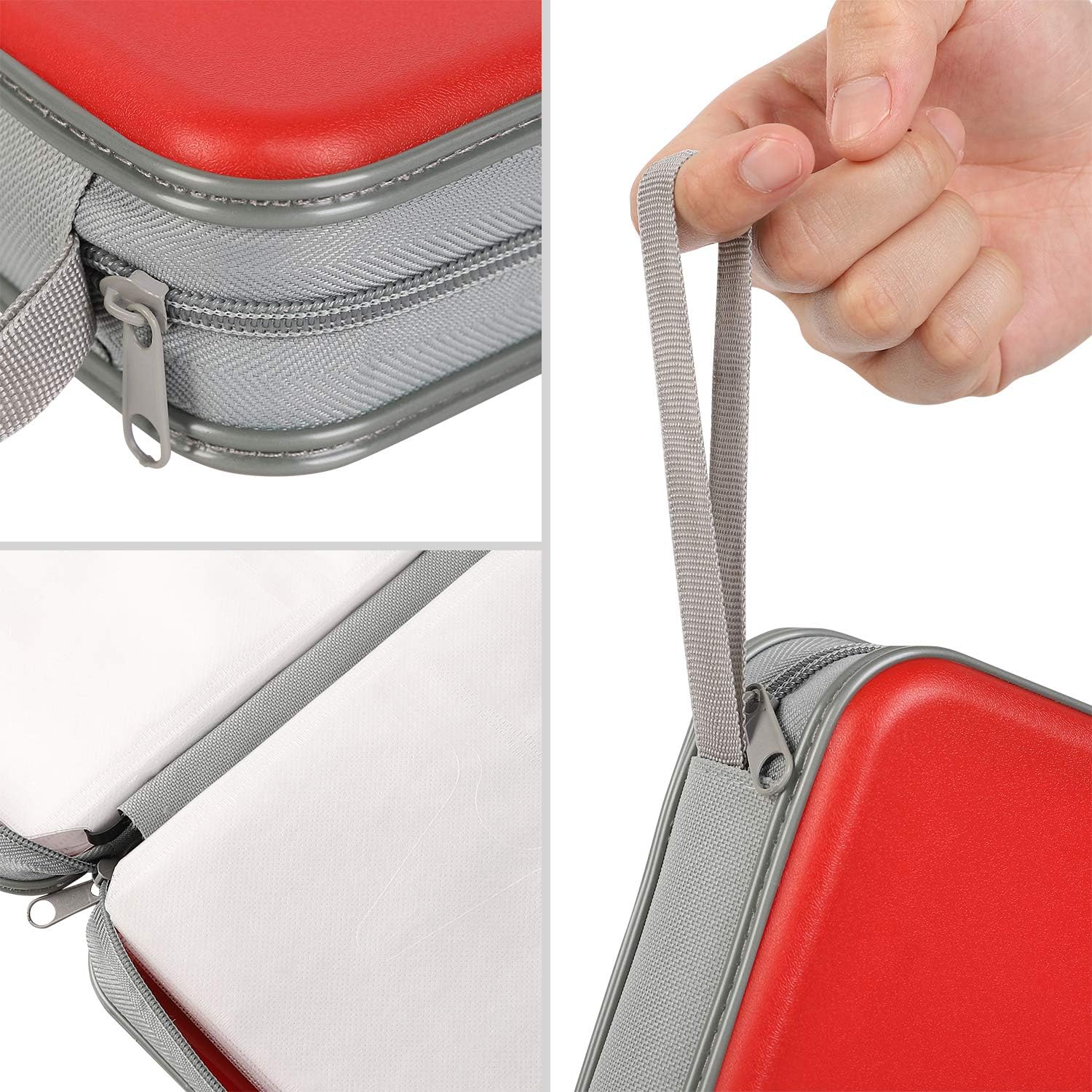 alavisxf xx CD Case, 96 Capacity Hard Plastic CD Holder Protective DVD Disc Storage Case Holder Portable Zipper CD DVD Organizer Storage Wallet for Car Home Travel (96 Capacity, Red): Electronics