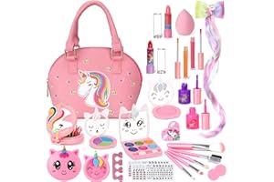 FLYBAY Kids Makeup Kit for Girl, Real Kids Makeup Set for Little Girls，Washable Makeup Kits, Pretend Play Girl Toys Makeup Kit for Kids, Christmas Birthday Toys Gift for 3 4 5 6 7 8 9 10 Years Old Girl