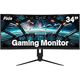Pixio PXC348C 34 inch 165Hz Refresh Rate UWQHD 1440p Ultrawide Resolution 1500R Curve VA Panel 1ms Response Time USB-C Displa