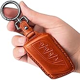 Tukellen for Lexus Leather Key Fob Cover with Keychain Compatible with 2018-2026 ES350 LC500 LC500h LS500 LS500h 2019-2024 UX200 UX250h ES300h 2020-2026 GX460 Smart Key-Brown