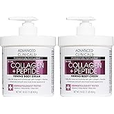 Advanced Clinicals Collagen Peptides Body Lotion & Face Moisturizer | Peptide Infused Collagen Lotion For Women & Men Helps Improve Look Of Crepe Skin, Wrinkles, & Uneven Dry Skin Texture, 2-Pack