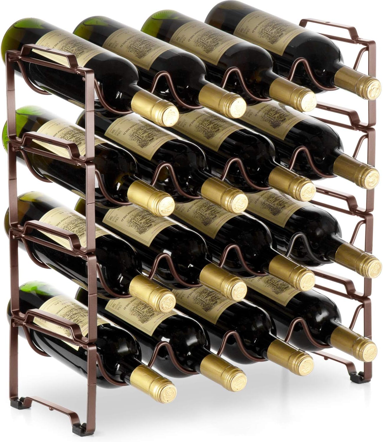 Amazon Com Bextsware 4 Tiers Stackable Metal Wine Rack 16