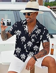 COOFANDY Mens Summer Shirt Button Up Short Sleeve