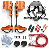 19 Pcs Tree Climbing Spikes Kit, Adjustable Climbing Gear,350lbs Load Spurs | 3-Layer Padding for Comfort, Cowhide Arborist Equipment with Belt Rope Straps, Tree Work, Hunting, Logging &amp; Fruit Picking