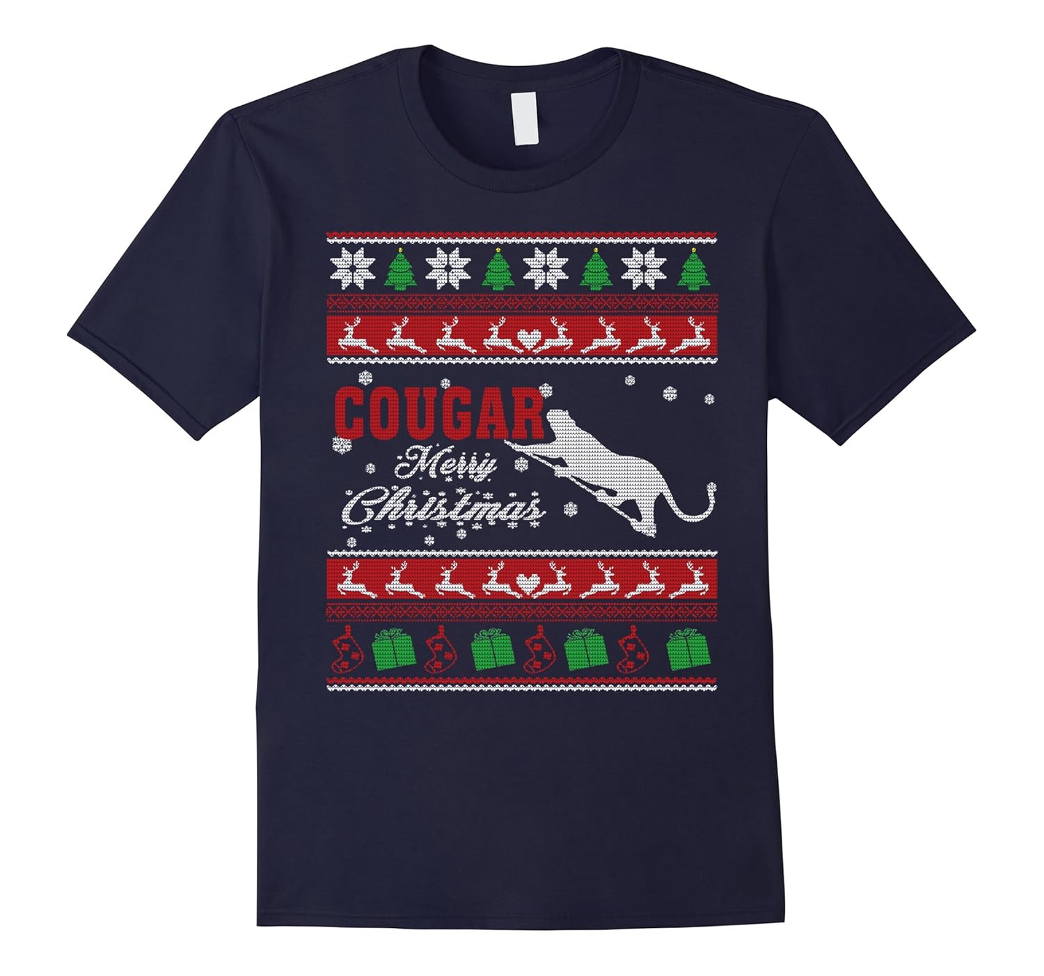 Cougar Shirt-Cougar Ugly Christmas Sweater Shirt-ANZ