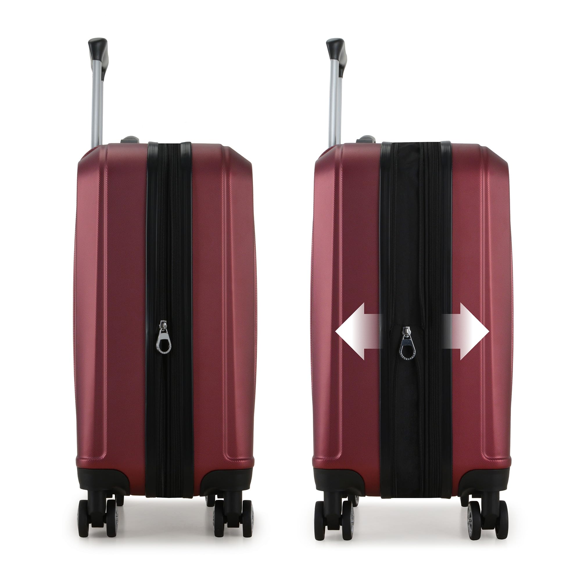 Elite Luggage Expandable Hardside Spinner Luggage, Burgundy, 21
