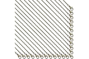 Forise 24 Pack Necklace Chains Bulk 2mm Antique Bronze Alloy Cable Links Chains for DIY Jewelry Making 18 Inches