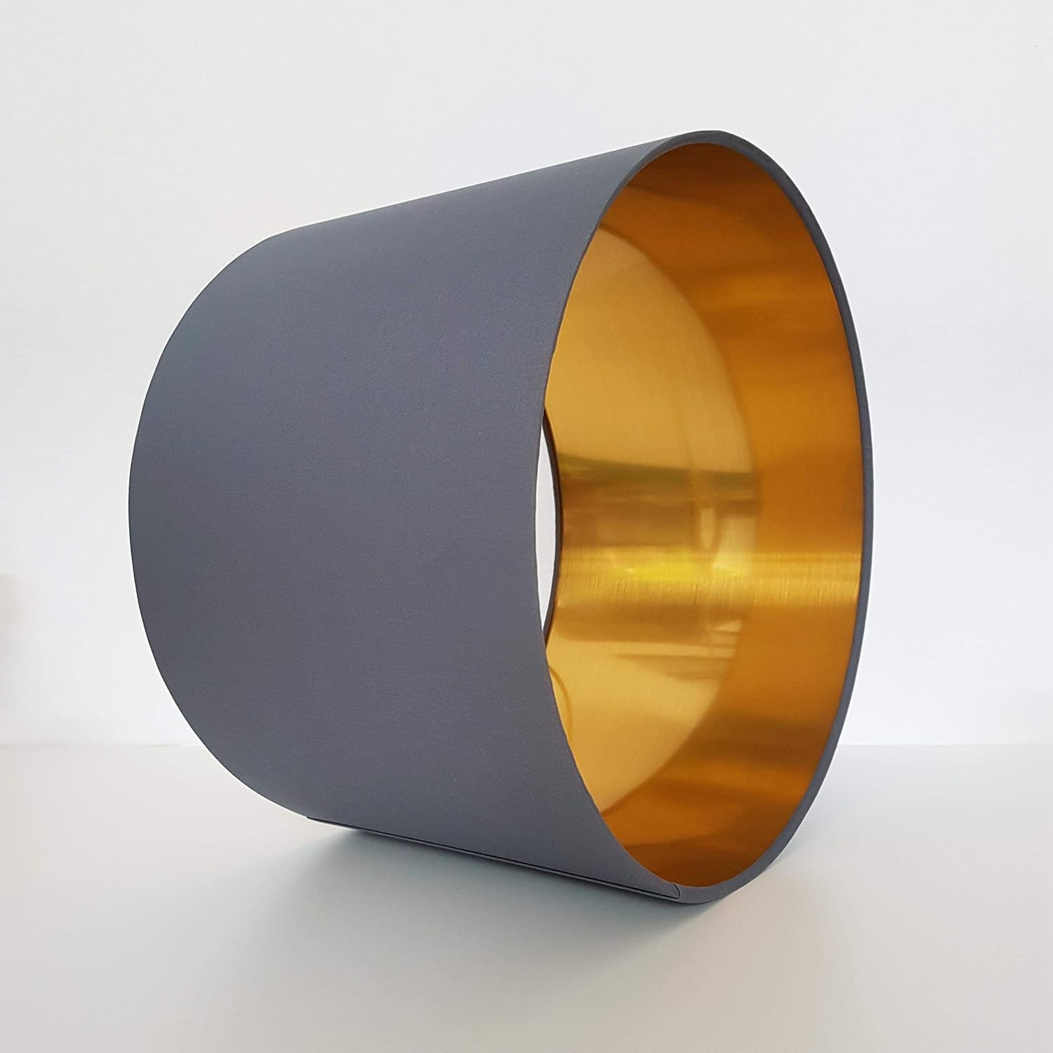 grey and gold lampshade