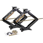 LIBRA 24" 6K lbs RV Trailer Camper Stabilizer Leveling Scissor Jacks w/Dual Power Drill sockets & mounting Hardware Set-Set 2