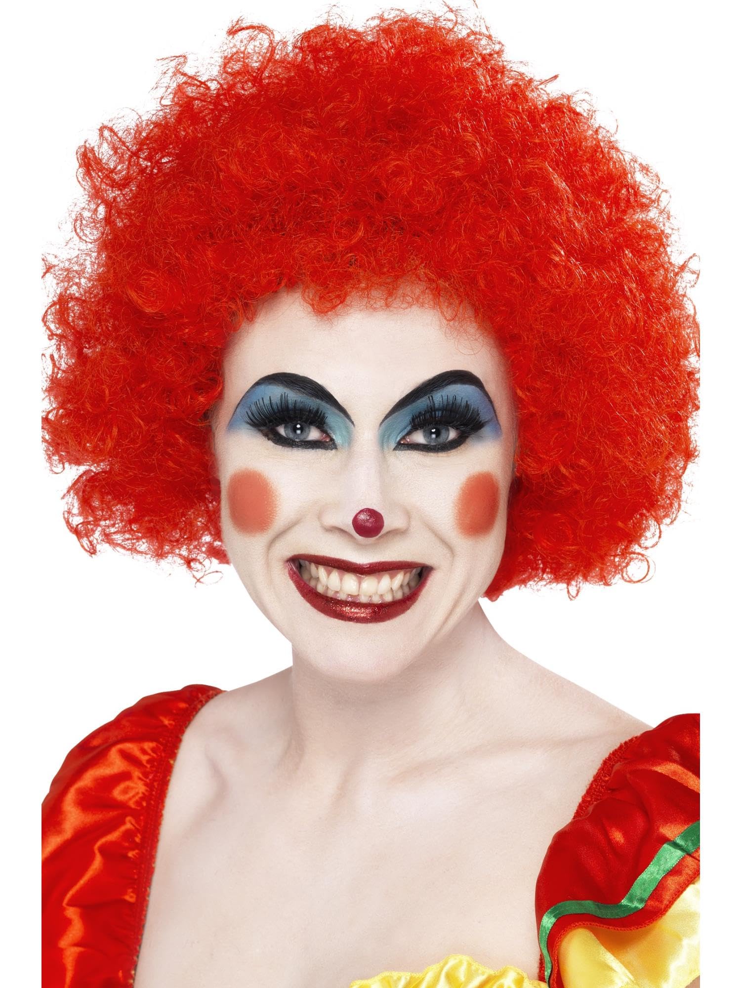 Smiffys Crazy Clown Wig, Red 120g, Circus Fancy Dress, Clown Dress Up Wigs Halloween