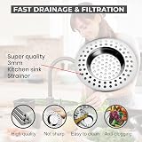 Rubigo Stainless Steel Sink Drainer Plug Hair Catcher 2 Pack 7.7cm 90 Holes view 2