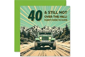 40th Birthday Cards for Women Men - Still Not Over The Hill - Happy Birthday Card for 40 Year Old Woman Man Aunt Neighbor Son