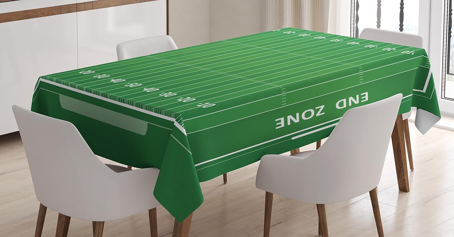 Ambesonne Football Tablecloth, Field of The Game Strategy