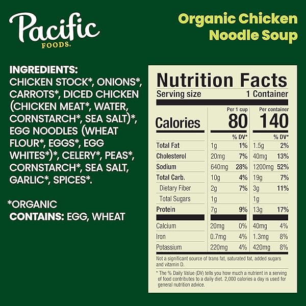 PACIFIC FOODS ORGANIC CHICKEN NOODLE SOUP, 16.1 OZ CAN