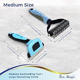 Fur Magic Deshedding Tool & Dematting Comb Bundle – Medium Size view 6