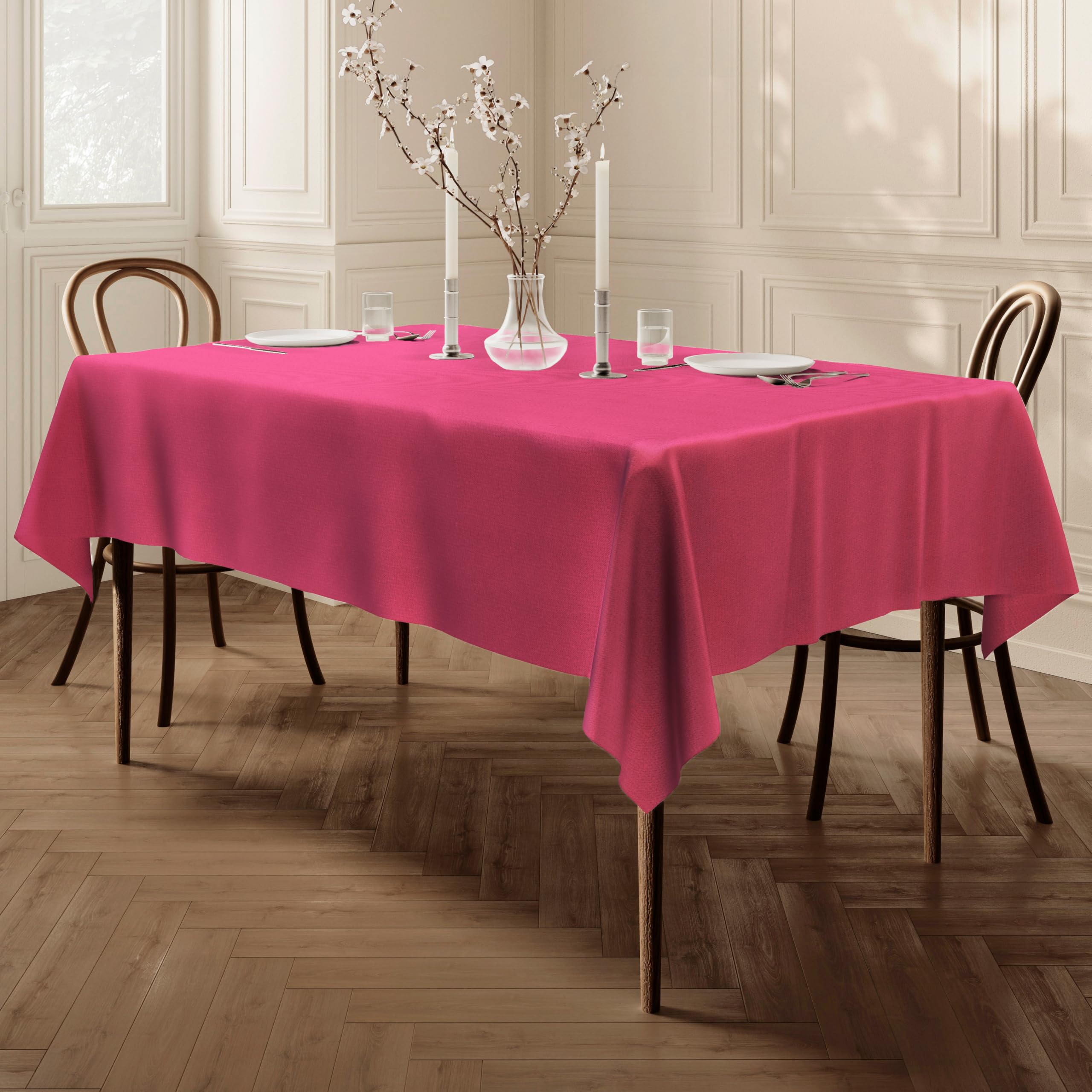 Home Direct Extra Large Rectangular Fabric Tablecloth 150x300cm 59"x118" Fuchsia Pink