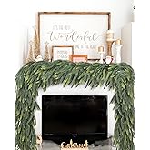 DearHouse Norfolk Pine Christmas Garland,6Ft Artificial Greenery Holiday Mantel Fireplace Table Runner Centerpiece Decor