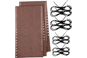 Queekay 2 Pcs Gravity Chair Replacement Fabric with 8 Bungee Cord Lounge Chair Cloth Mesh Patio Chair Repair Kit for Patio Recliner Outdoor Lawn Pool Beach Sling Chair(Brown, 63" x 17")