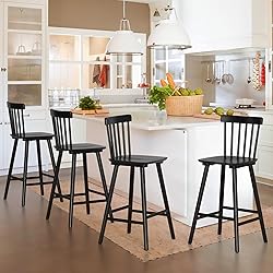 LUE BONA Windsor Wooden Bar Stools Set of 4 for