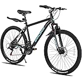 HILAND 26 27.5 Inch Mountain Bike, Mens and Womens Aluminum Frame MTB with 21 Speeds, Dis Brake, Hardtail Bicycle for Adults