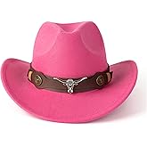 Gossifan Classic Womens Western Cowboy Cowgirl Hats with Wide Belt