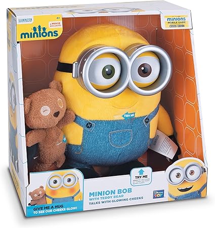 Amazon ミニオン ぬいぐるみ ボブ 人形 しゃべる 光る おもちゃ ミニオンズ 怪盗グルー グッズ 映画 キャラクター 海外 英語 玩具 並行輸入品 ぬいぐるみ おもちゃ