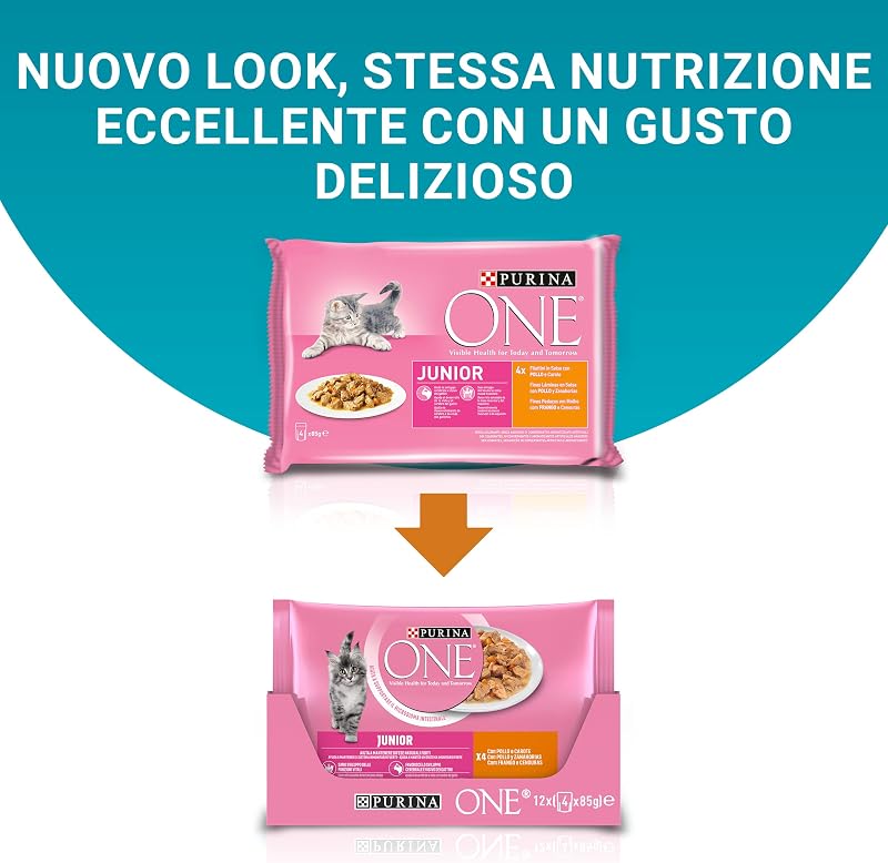 Junior Cibo Umido per Gattini, 48 Bustine da 85 g